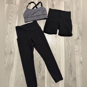 Lululemon Leggings Shorts Bra Bundle Size 6